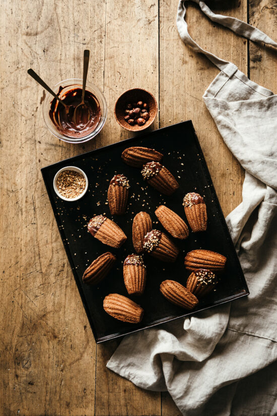 Madeleines noisette-chocolat