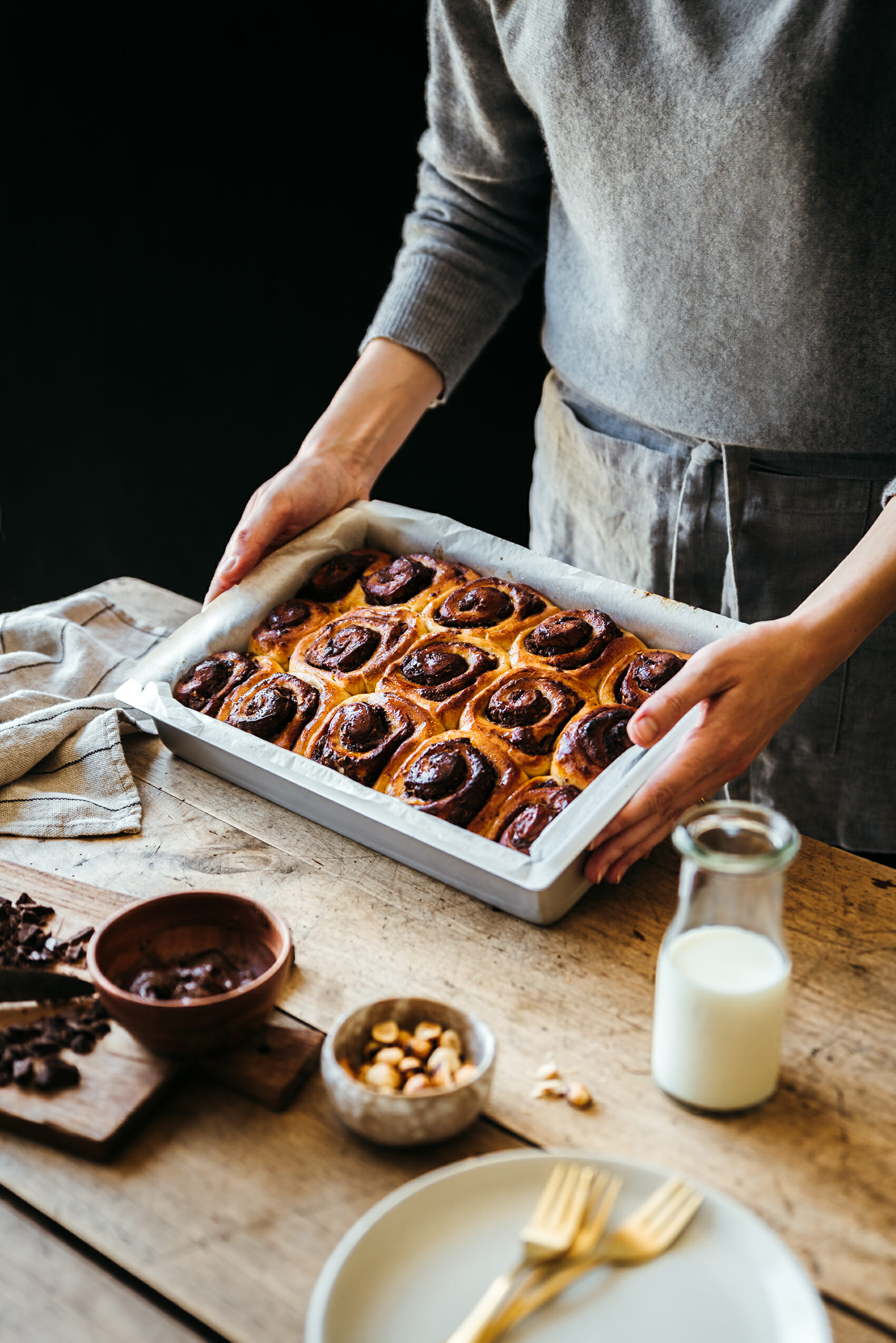Brioches roulées chocolat-noisette - Lilie Bakery