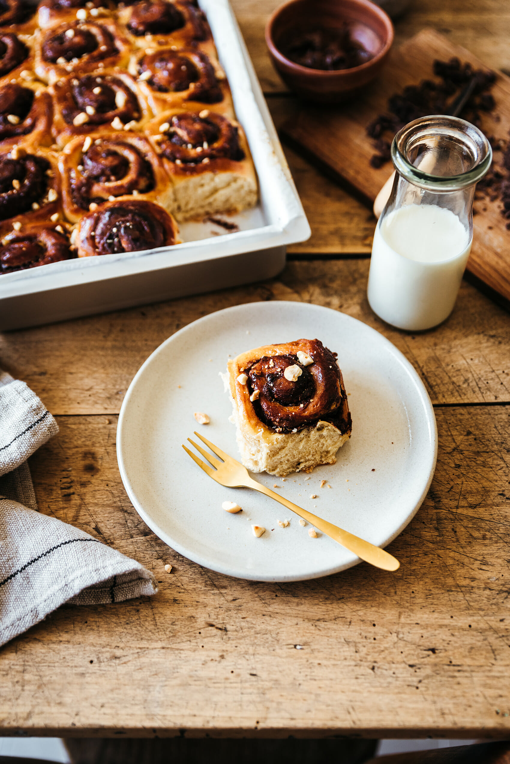 Brioches roulées chocolat-noisette - Lilie Bakery