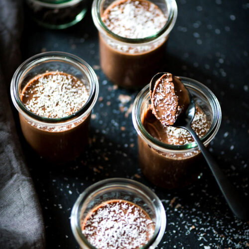 Crèmes chocolat coco sans oeuf vegan - Lilie Bakery