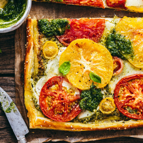 Tarte tomate mozzarella pesto - Lilie Bakery