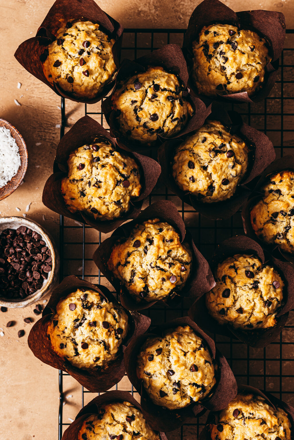 Muffins noix de coco pépites chocolat - Lilie Bakery