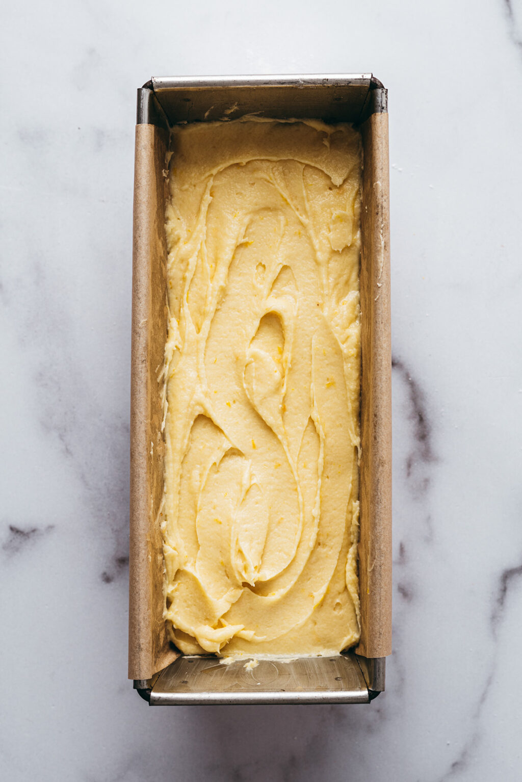 Orange cake before baking - Lilie Bakery